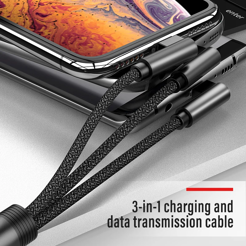 ! 3 в 1 L образный Универсальный зарядный кабель ACCEZZ микро USB Type C для Xiaomi 5 Samsung S7 Pin