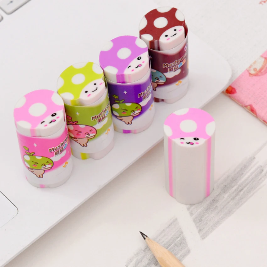 1 шт./лот Kawaii ластик в горошек цветной студенческий резиновый виде цилиндра милые