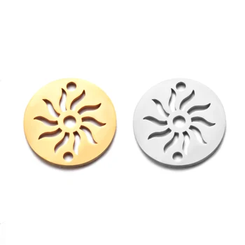 

10pcs/Lot Stainless Steel Charms Cut Out Sun Charm Two Holes Connectors DIY Charms Jewelry Making Accessories