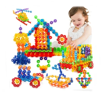 

With Instructions 400 Pcs 3D Puzzle Jigsaw Plastic Snowflake Building Blocks Building Model Puzzle Educational Toys For Kids
