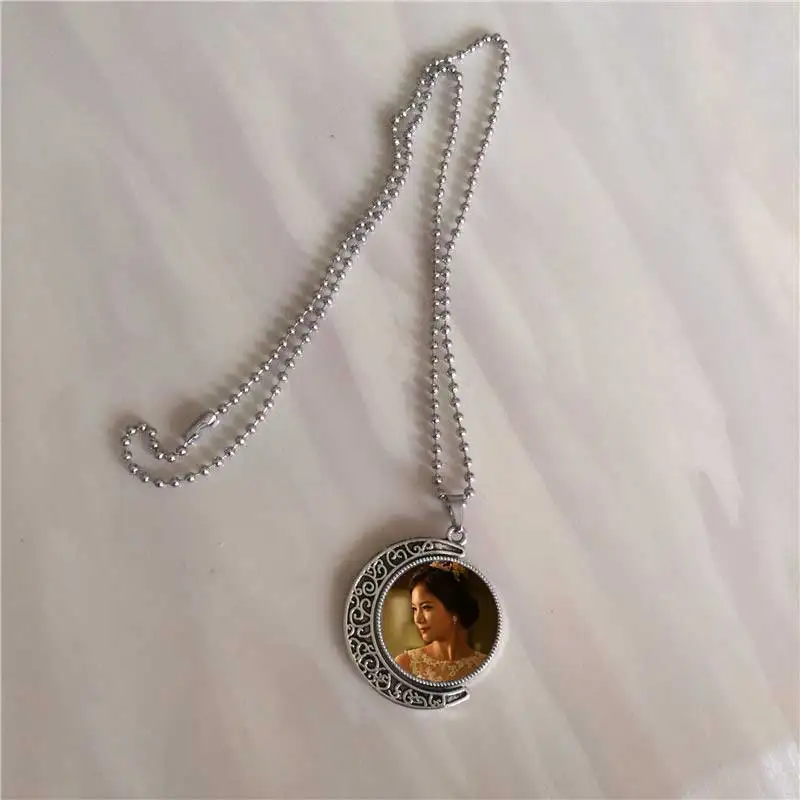 

blank necklace pendant for sublimation women heat transfer necklaces pendants can print two sides can rotatable 25MM new styles