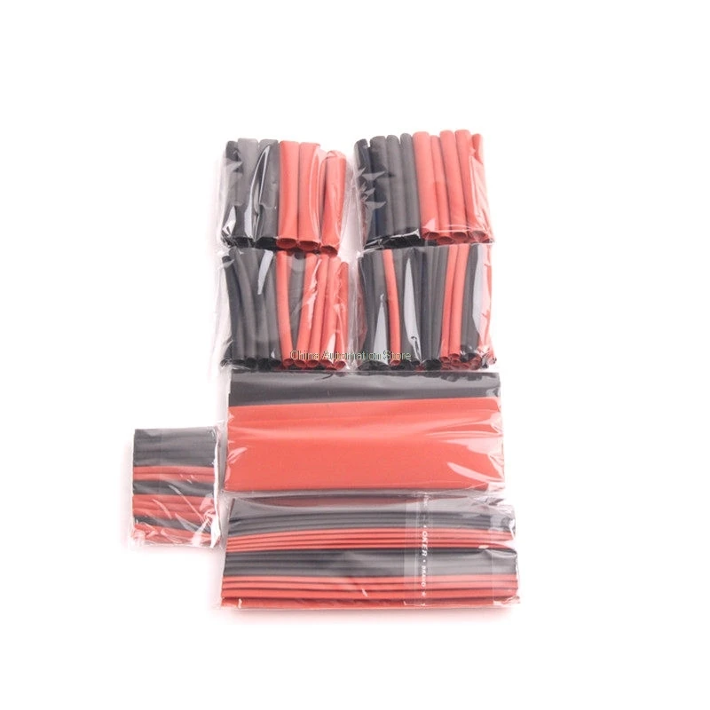 

150PCS 7.28m Black And Red 2:1 Assortment Heat Shrink Tubing Tube Car Cable Sleeving Wrap Wire Kit