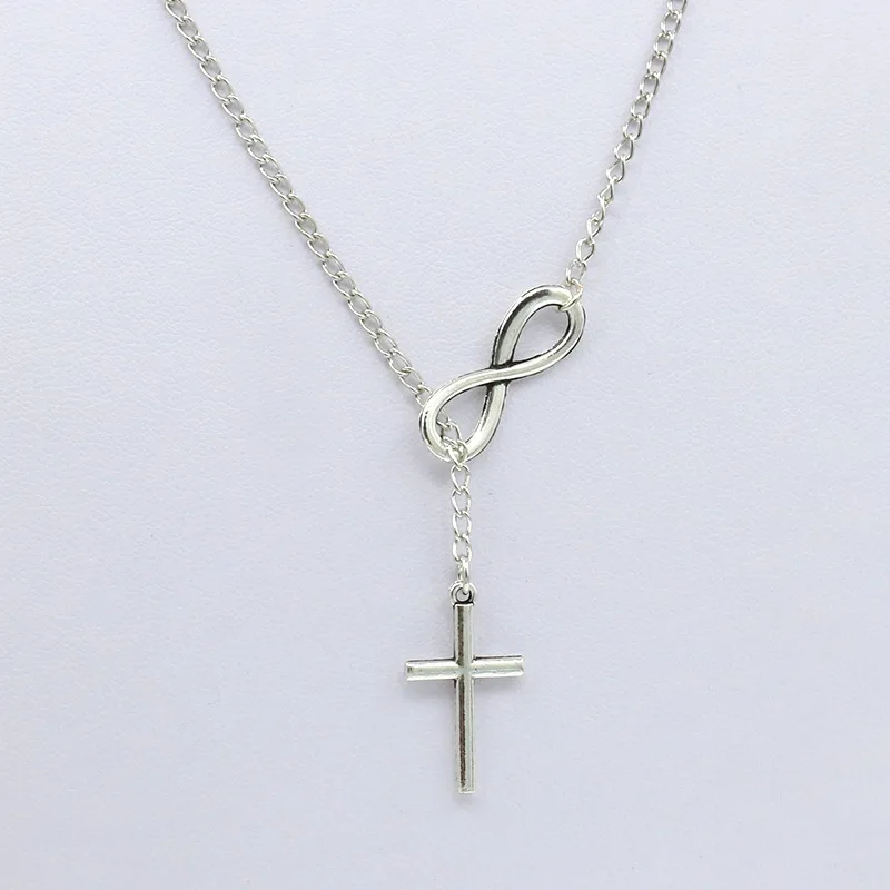 

RONGQING Simple Infinite "8" And Cross Necklace Cruz Cross Necklace For Women Jesus Piece Gothic Collares
