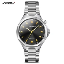 Sinobi casual homens relógio de pulso relógios back light pulseira de aço inoxidável marca de luxo masculino relógio de genebra quartzo meskie zegarki g13
