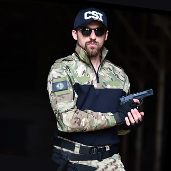 

Mege Men Military Tactical Battle Shirt Navy Seal US army Camouflage Clothing Soldier Combat Patchwork ropa militar tatico