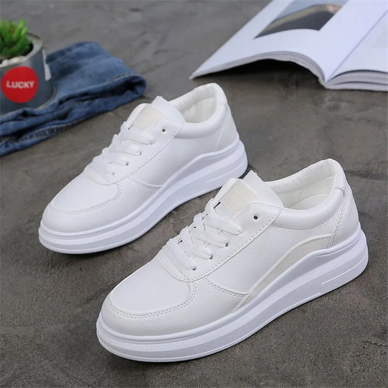 

2019 New Fashion Summer White Shoes Woman Sneakers Women Causal Shoes Platform Basket Femme Ladies Round Toe Female