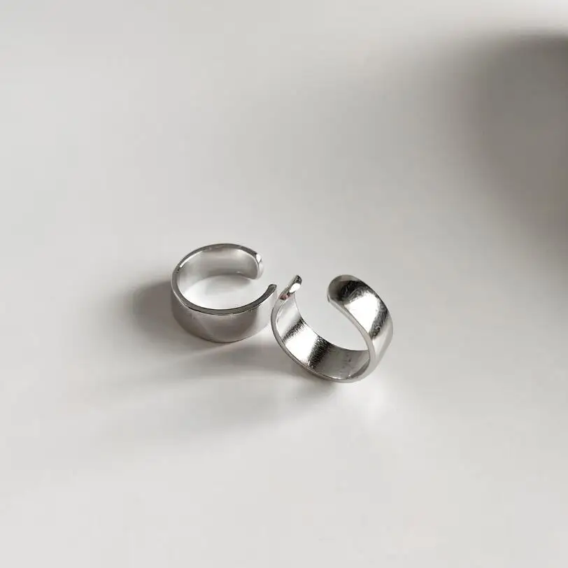

100% 925 Sterling Silver Smooth Surface Ear Cuff Clip on Earrings For Women Girl Without Piercing Earings Jewelry