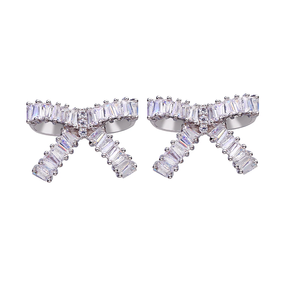

Bettyue Brand 2018 New Fashion AAA Cubic Zircon Three Colors Originality Bowknot Jewelry Earrings For Woman Wedding Party Gift