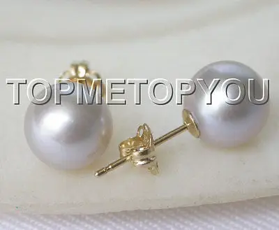 

Free Shipping >> Rare 8mm round gray salt water pearls stud earrings E385