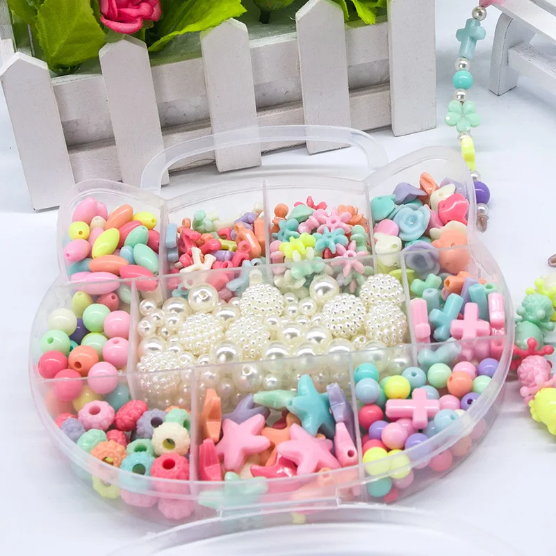 Акриловые Детские бусины игрушки DIY коробка для девочек кошка подарок ручная