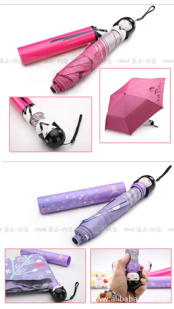 Новинка, зонт кимоно для девочек, традиционный Зонт kokeshi, японские куклы, бутылка kokeshi, складной зонт от солнца; зонт