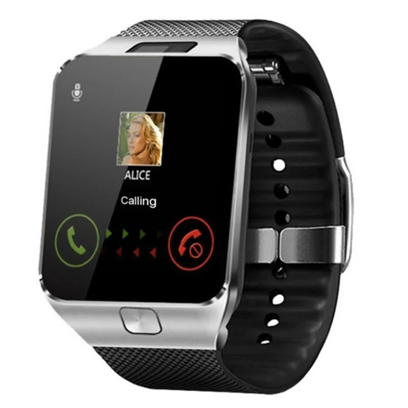 Reloj inteligente mujer Смарт-часы Мужские Цифровые DZ09 с sim-картой Bluetooth подключение лучше, чем другие умные часы - Цвет: Серебристый