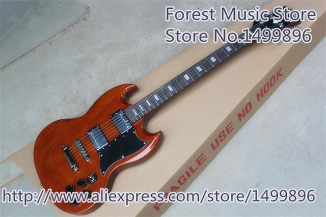 Cheap Hot Selling Glossy Brown Finish SG Electric Guitars As Picture Left Handed Custom Available
