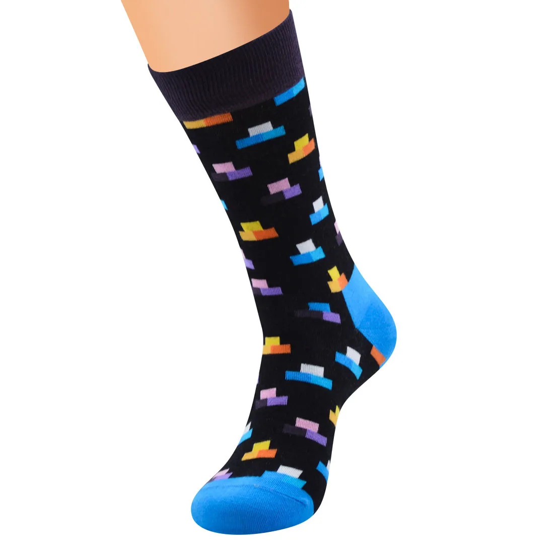 2019 горячая Распродажа повседневные мужские носки новые носки модный дизайн клетчатые Цветные счастливые вечерние хлопковые носки для