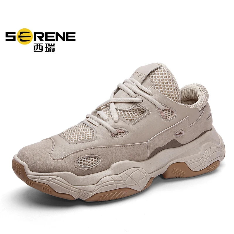 

Men Chunky Shoes Spring Autumn Breathable Casual Dad Shoes Lace Up Fashion Outdoor Men Sneakers Male Thick Bottom Shoes Adult