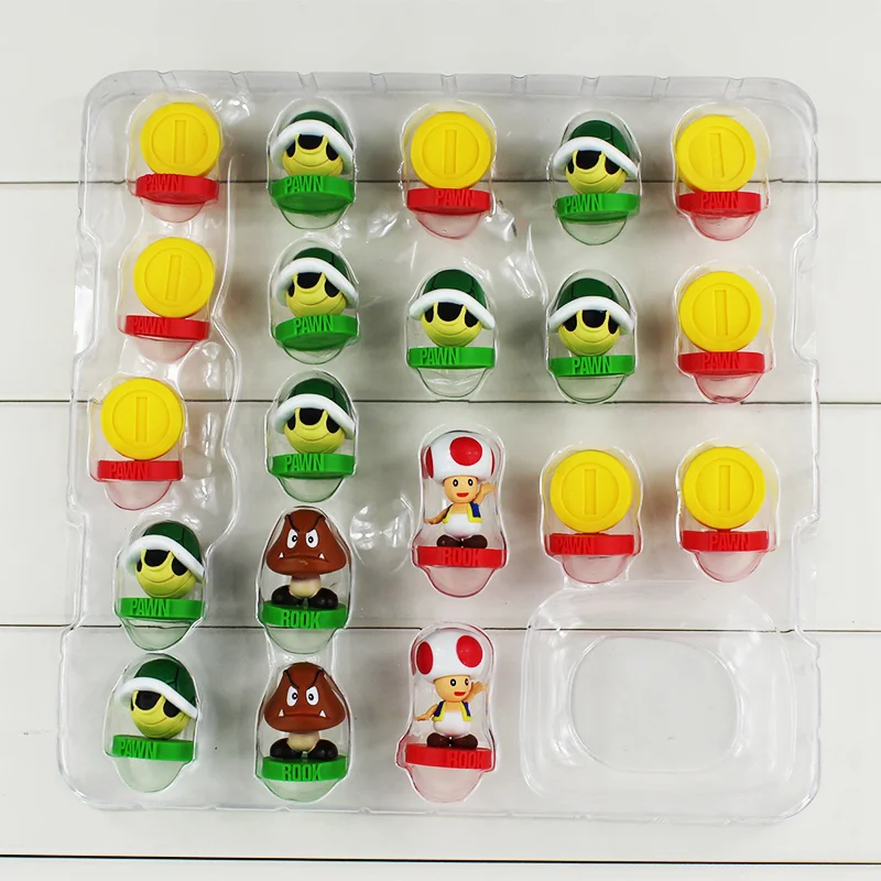 Super Mario Bros Chess PVC Action Figures Toys 3.5-7cm Kids Toy Gifts With Color Box