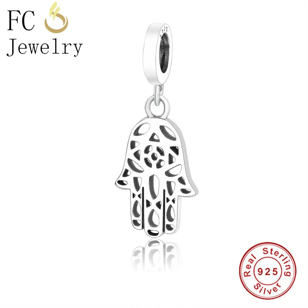 

FC Jewelry Fit Original Pandora Charm Bracelet 925 Sterling Silver Evil Eye Hand of Fatima Family Bead Pendant Making Berloque