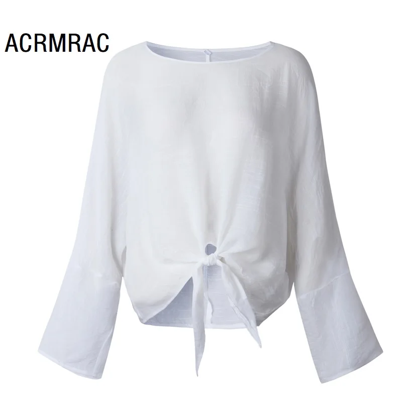 

Woman T-shirt Slim Summer Tops & Tees O-Neck Solid color Lace Sexy thin Long sleeve T-shirt Woman