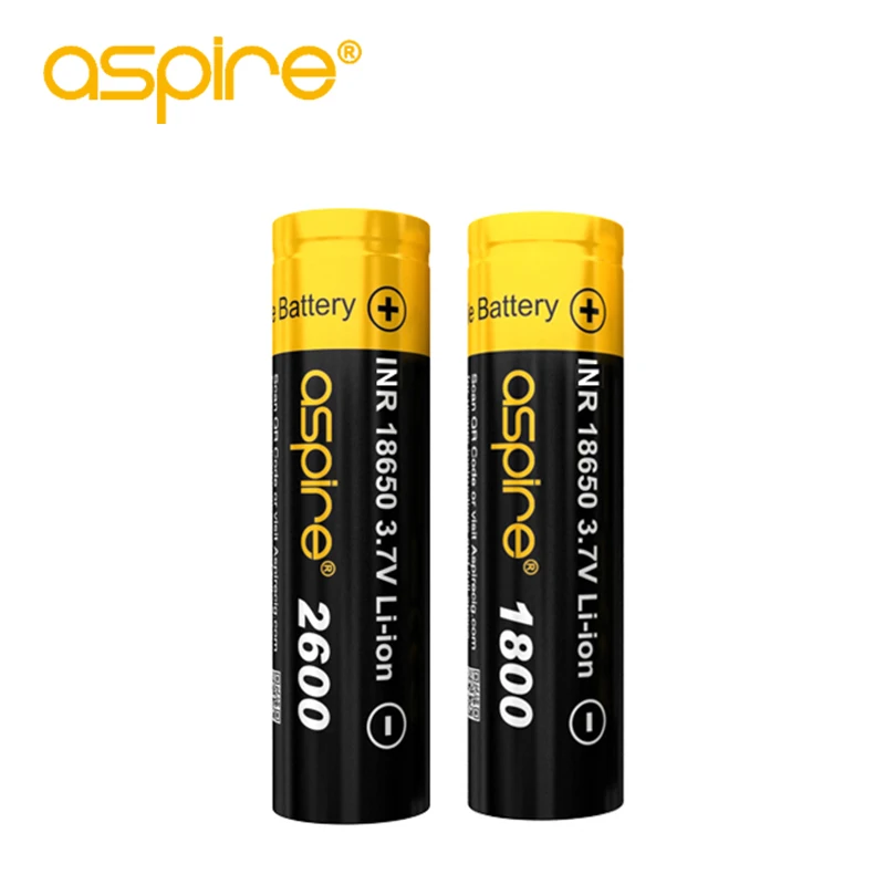 

Electronic Cigarette Battery Aspire 18650 Battery Cell 2600mah 40A 3.7V Li-ion Rechargeable Batteries for ecigs mod 2pcs