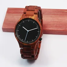 Роскошный Красный Sandlwood Наручные Часы Для Мужчин С Высоким Качеством Janpen Движение Кварцевые Часы Для Рождественских Подарков