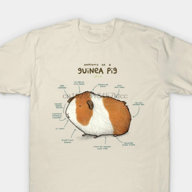 

100% Cotton O Neck Custom Printed Tshirt Men T Shirt Anatomy Of A Guinea Pig Guinea Pig Women T Shirt