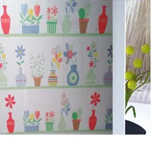 Детский сад мультфильм цвет подоконник цветы балкон детская комната клей-антистатик-бесплатно для матирования оконного стекла пленка матовый, непрозрачный