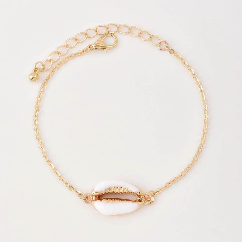 

Fashion Vintage Bohemian Natura Geometric Sea Shell Bracelet For Women Yogo Punk Girl Crush White Gold Chain Link Beach Jewelery