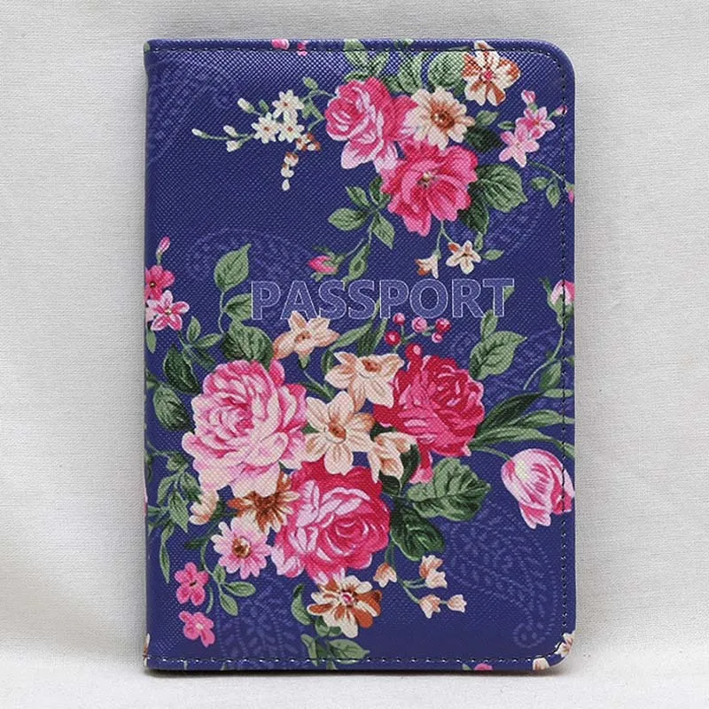 3D printing Nice Elegant Women Passport Holder Cover Russian Colorful Flowers Travel Cover on the Passport Girls Passport Case