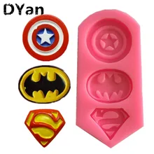 DIY Капитан Америка Супермен Бэтмен маркировка шоколадные аксессуары торт силиконовые формы инструменты для выпечки A1339