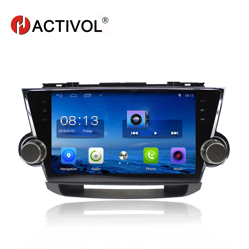 

HACTIVOL 10.2" Quadcore car radio for Toyota Highlander Kluger 2008 2009 2010 2011 2012 android 7.0 car DVD player with 1G 16G