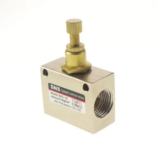 1/2" BSPT Pneumatic Air Flow Speed Control Valve Throttle Valve x 1in