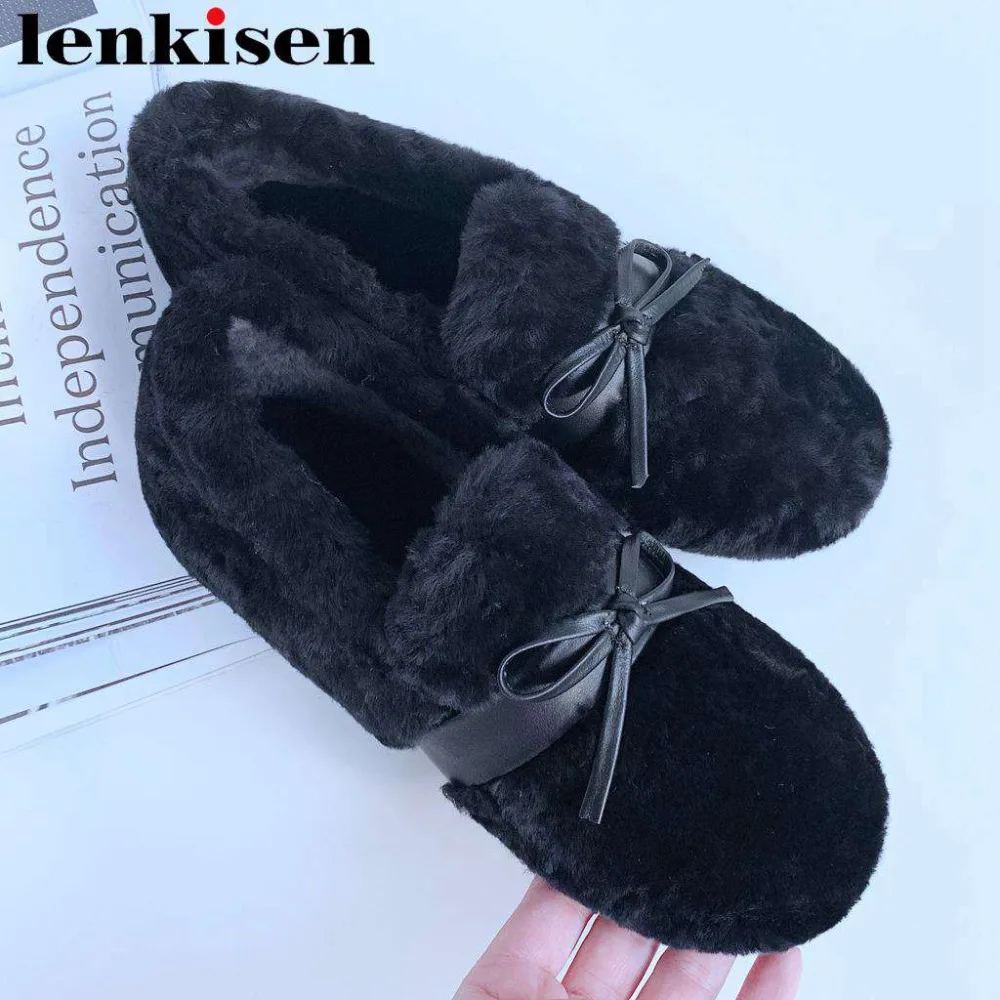 

2019 Early spring warm luxury sheep fur ballet shoes round toe slip on princess style pretty girls vocation dating loafers L28