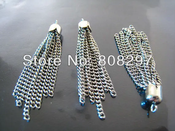

DIY Plated Tone Silver Metal Chains Tassel Charms Jewelry Finding 100pcs/lot