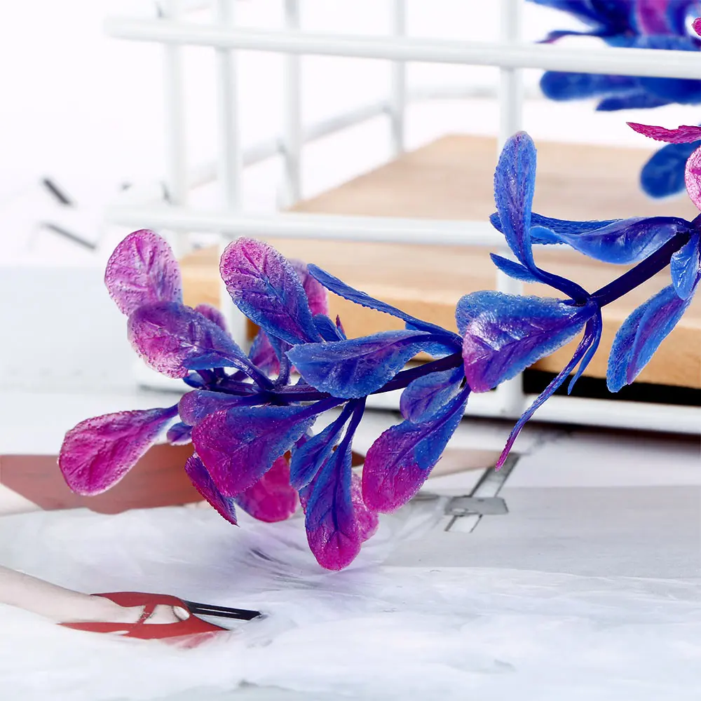 1 шт. подводный искусственный водных растений украшения моделирование аквариума фиолетовый воды Трава Декор Пейзаж