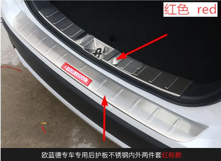 

2 pcs Stainless Steel Rear Inner + outside Bumper Protector Guard Plate Trunk Gate For Mitsubishi Outlander 2016-2018