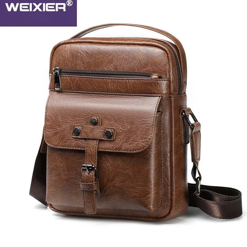 2019 Quality Leather Handbag Vintage Men Messenger Bags Brand Male Travel Crossbody Bag For Men ...