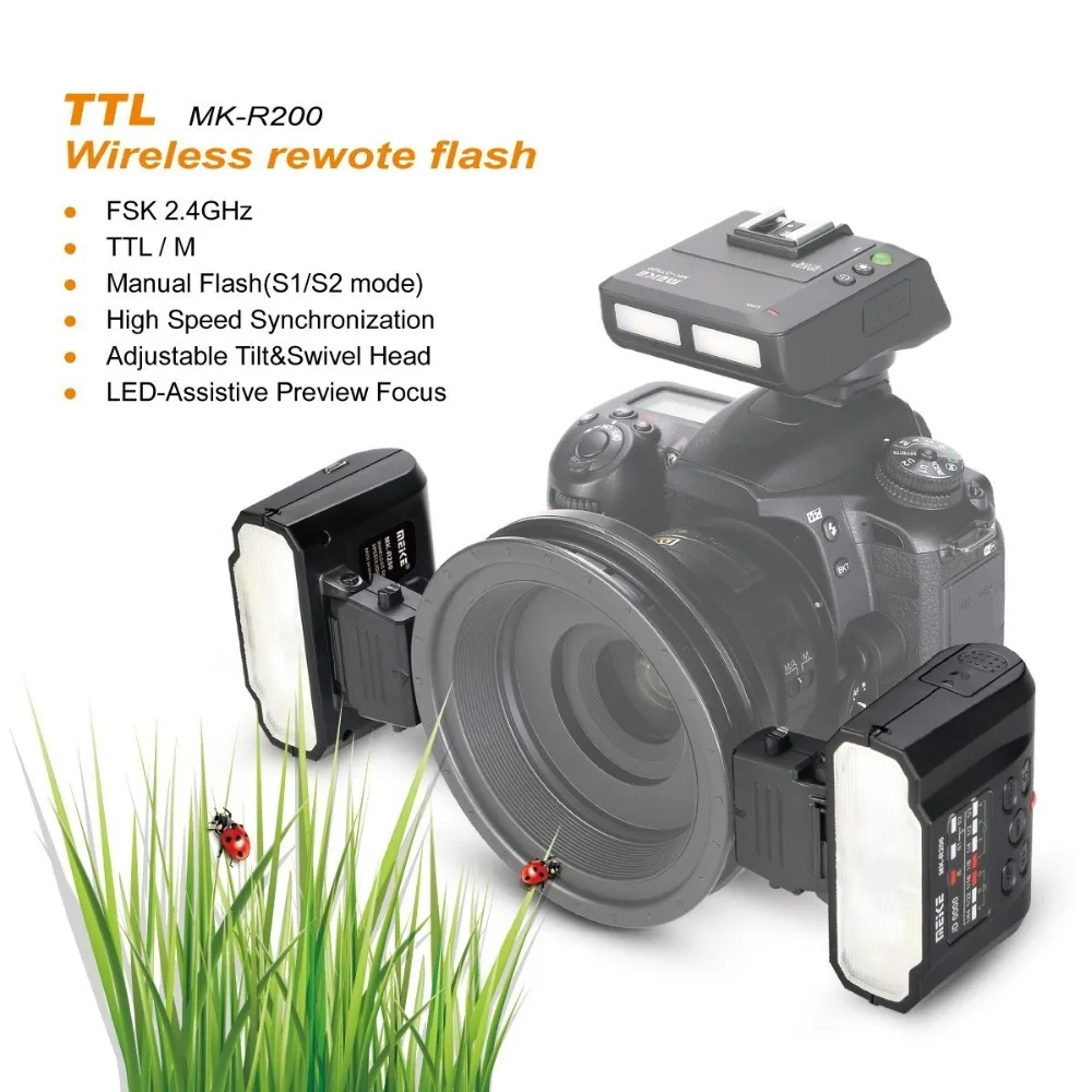  MEKE Meike MK-R200 2.4GHz Wireless Remote Flash for Canon Digital SLR Cameras