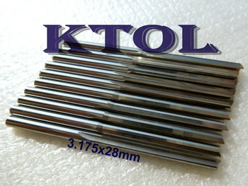 

Free Ship 10pc 3.175x28MM Double Flute Straight Bit Solid Tungsten Carbide Tools CNC Endmill Router Bits for Cutting Mdf Acrylic