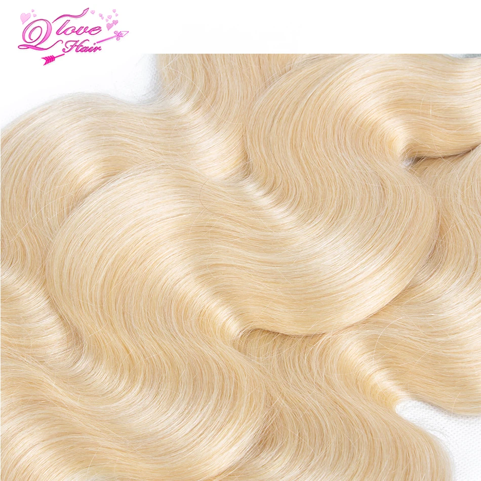 Накладные волосы queen Love, 613 блонд, бразильские волосы на тело, 3 пряди, 13*4, фронтальные волосы remy, человеческие волосы для наращивания