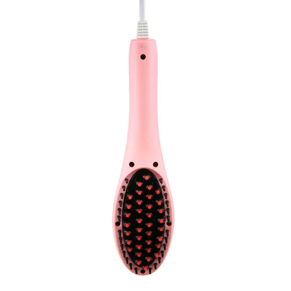 Portable Lightweight Electric Fast Hair Straightener Brush Anti Static Anti Scald Ceramic Hair Brush for Dry Hair dropshipping