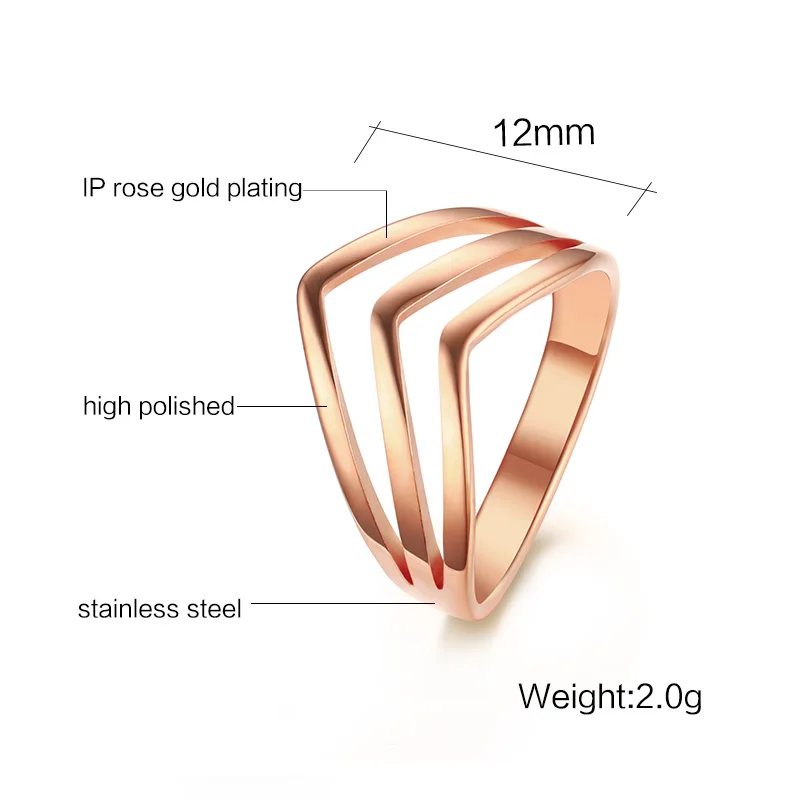 Meaeguet шеврон дизайн форма 3V кольцо для женщин Титан Сталь обручальные кольца Bague Мода Письмо ювелирные изделия - Цвет основного камня: R240R