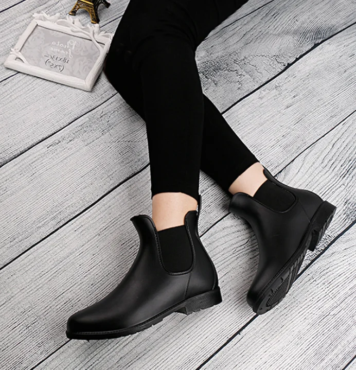 Negro Huanqiu Elástica Lluvia Tobillo Impermeables Zll216 Negro multiple Zapatos marrón Wellies Agua Banda 2018 De Antideslizante Botas Mujeres ZBxqnRFrZw
