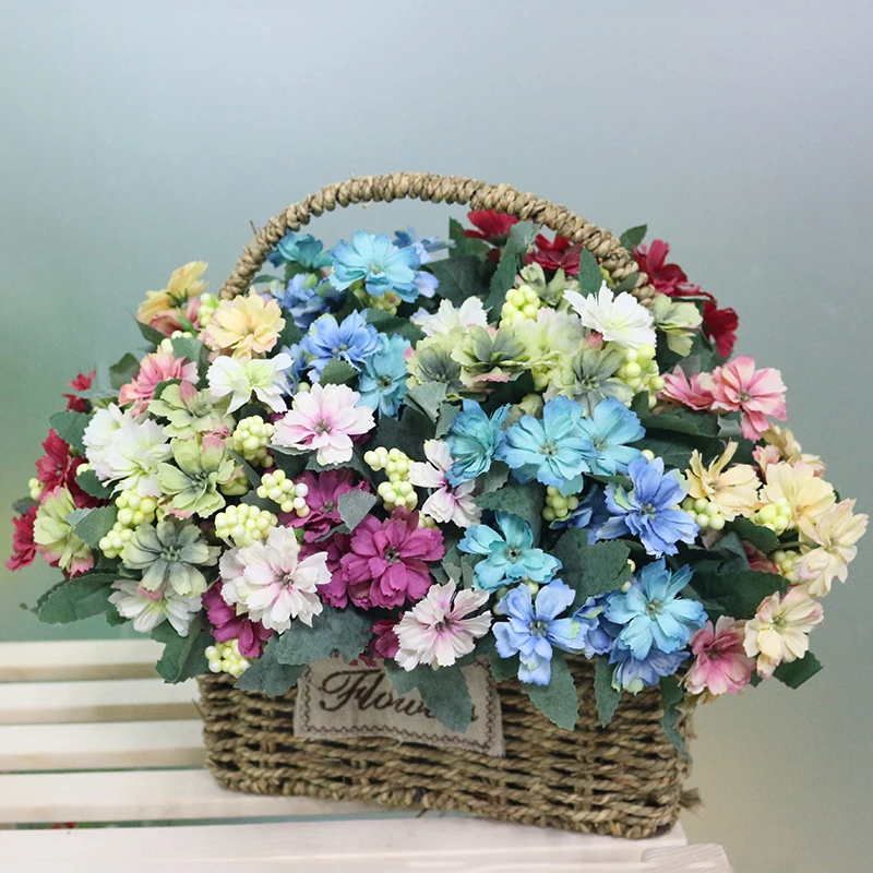 JAROWN Simulation European Small Chrysanthemum Artificial Silk Cosmos Flowers For Wedding Photography Decoration Home Decor (3)
