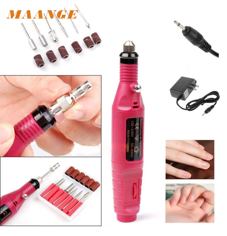 GRACEFUL Fast Nail Art Drill KIT Electric FILE Buffer Bits Acrylic Portable Salon Machine Carving Sharpening