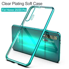 Прозрачный силиконовый чехол для Honor 20, чехол, 3D лазерное покрытие, Мягкий ТПУ, яркий кристалл, задняя крышка для huawei Honor 20 Pro, чехол для телефона s
