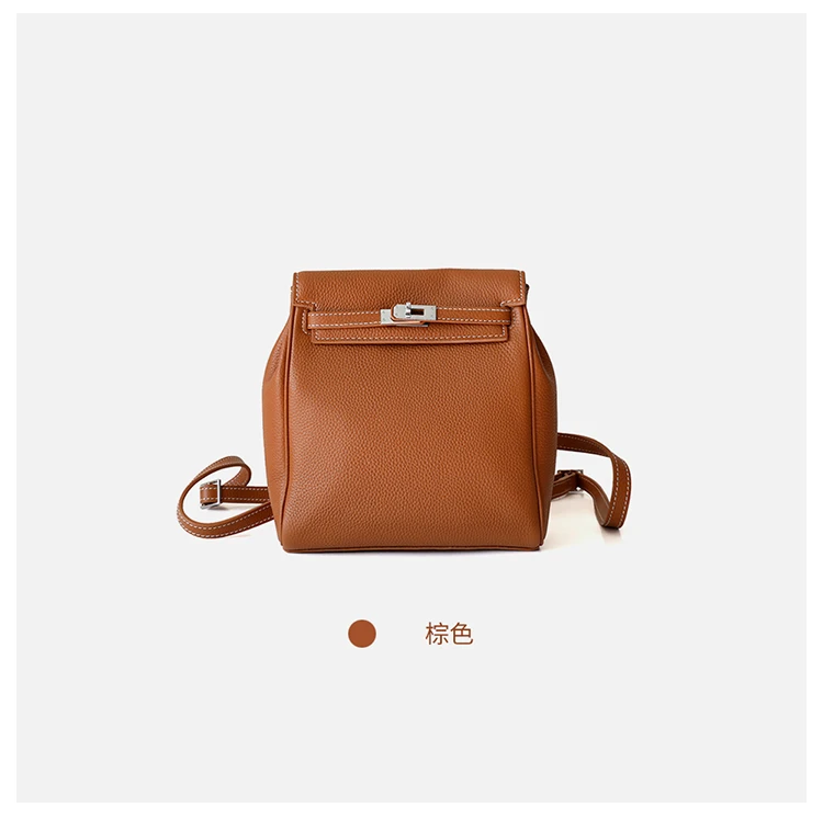 Camelia Padlock рюкзак из натуральной коровья кожа Мода знаменитостей Back Pack|Рюкзаки| |