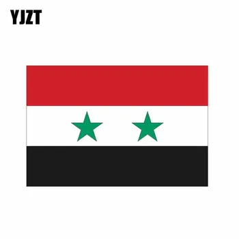 

YJZT 13.7CM*9.1CM Creative Funny SYRIA Flag Car Sticker Reflective Decal 6-0765