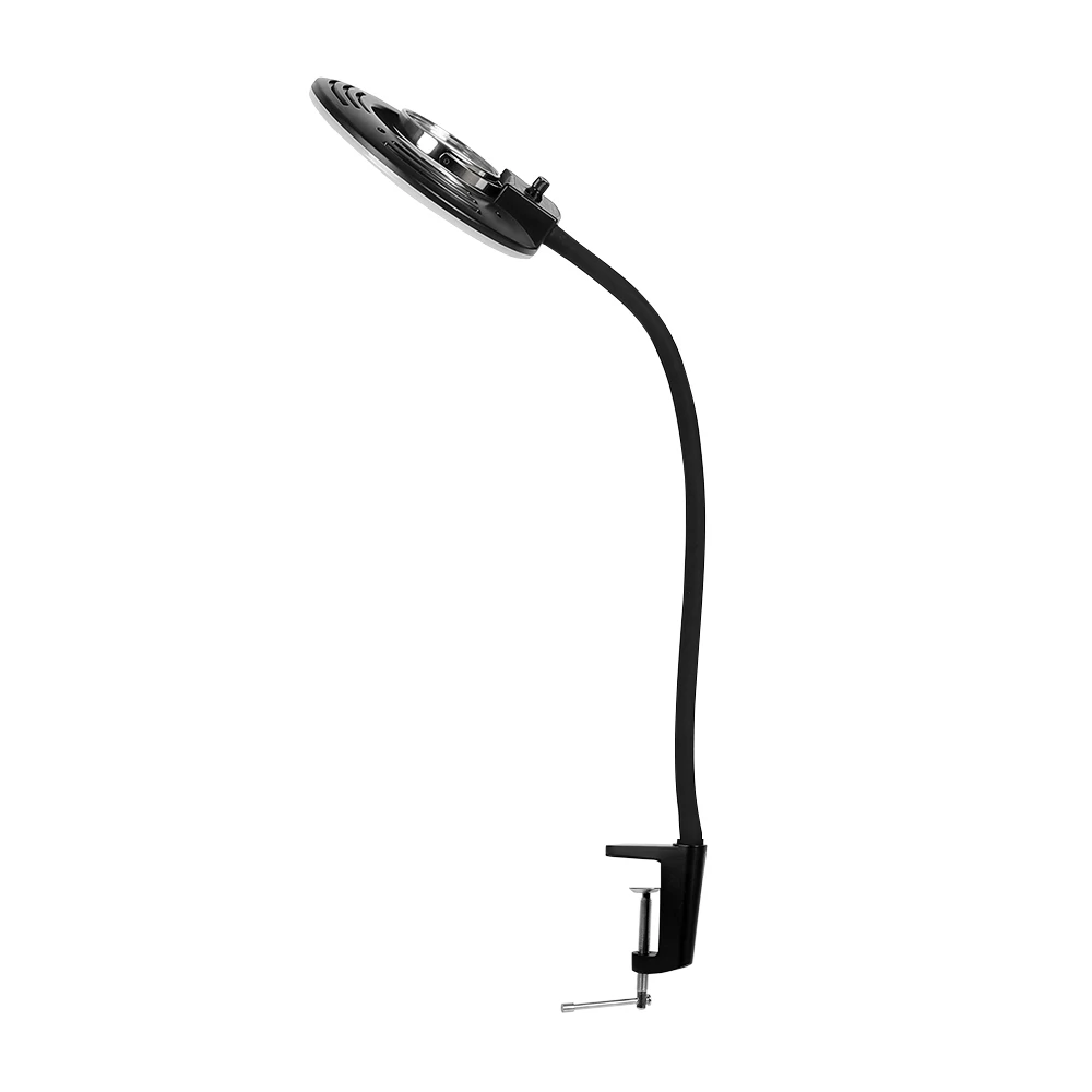 

8 Inch 24W 5500K Dimmable Photo Studio Photography Tabletop Makeup Ring Light Phone Video Live Light Lamp 49cm Metal Hose Clip
