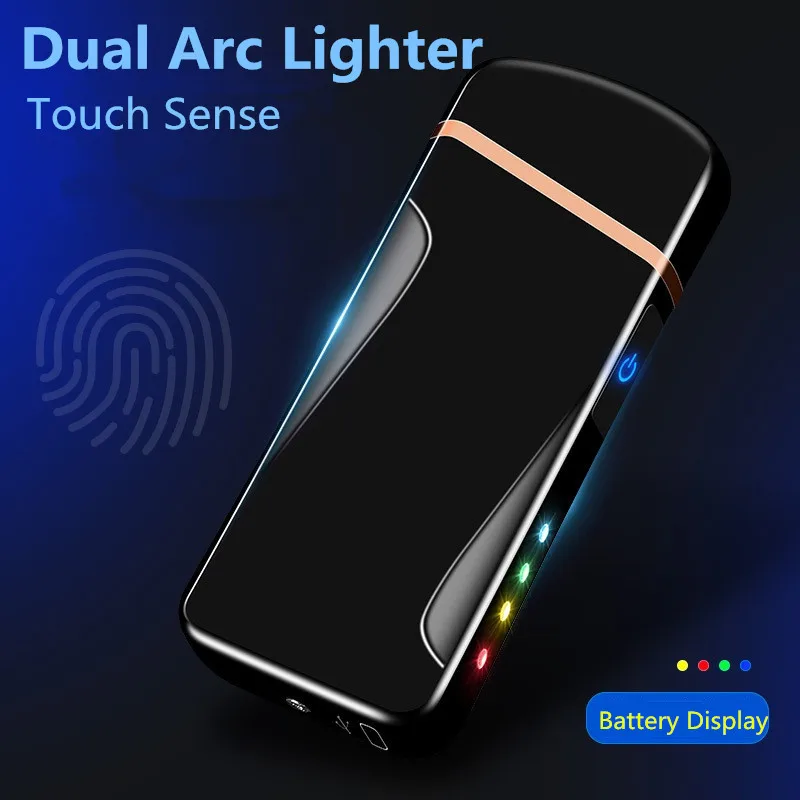 

Double Arc Electric Lighter For Cigarette Rechargable Windproof Electronic USB Cigar Novelty Lighters Smoking Accessaries Gifts