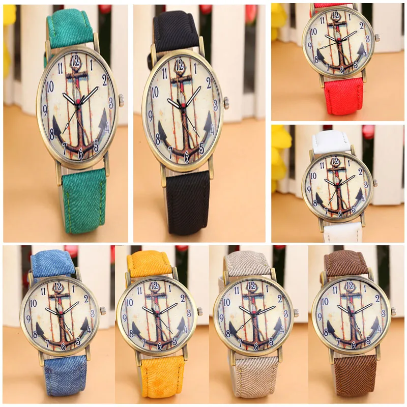 Fashion Casual Unique Luxury Brand relogio Retro Anchors Vogue ...